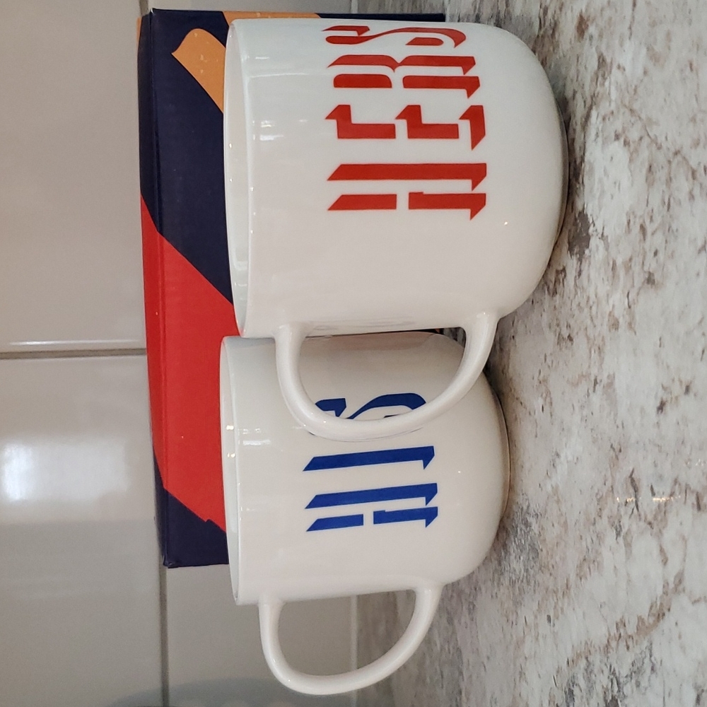 Set of "His & Hers" mugs.